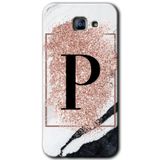 MRCİLETİSİM mrc171867 Pembe Mermer Desenli P Harfi Kılıf HD Desen Baskılı Arka Kapak Samsung Galaxy A8 2016 ile uyumlu