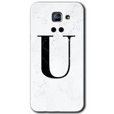 MRCİLETİSİM mrc171916 Beyaz Mermer Desenli Ü Harfi Kılıf HD Desen Baskılı Arka Kapak Samsung Galaxy A8 2016 ile uyumlu