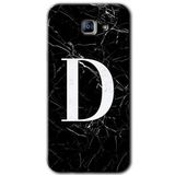 MRCİLETİSİM mrc171924 Siyah Mermer Desenli D Harfi Kılıf HD Desen Baskılı Arka Kapak Samsung Galaxy A8 2016 ile uyumlu