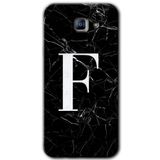 MRCİLETİSİM mrc171927 Siyah Mermer Desenli F Harfi Kılıf HD Desen Baskılı Arka Kapak Samsung Galaxy A8 2016 ile uyumlu