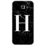 MRCİLETİSİM mrc171929 Siyah Mermer Desenli H Harfi Kılıf HD Desen Baskılı Arka Kapak Samsung Galaxy A8 2016 ile uyumlu