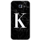 MRCİLETİSİM mrc171933 Siyah Mermer Desenli K Harfi Kılıf HD Desen Baskılı Arka Kapak Samsung Galaxy A8 2016 ile uyumlu