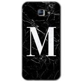 MRCİLETİSİM mrc171935 Siyah Mermer Desenli M Harfi Kılıf HD Desen Baskılı Arka Kapak Samsung Galaxy A8 2016 ile uyumlu