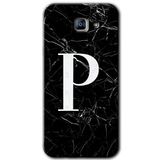 MRCİLETİSİM mrc171940 Siyah Mermer Desenli P Harfi Kılıf HD Desen Baskılı Arka Kapak Samsung Galaxy A8 2016 ile uyumlu