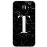 MRCİLETİSİM mrc171944 Siyah Mermer Desenli T Harfi Kılıf HD Desen Baskılı Arka Kapak Samsung Galaxy A8 2016 ile uyumlu