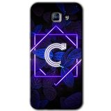 MRCİLETİSİM mrc172008 Dark Neon Yaprak C Harfi Kılıf HD Desen Baskılı Arka Kapak Samsung Galaxy A8 2016 ile uyumlu