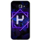 MRCİLETİSİM mrc172015 Dark Neon Yaprak H Harfi Kılıf HD Desen Baskılı Arka Kapak Samsung Galaxy A8 2016 ile uyumlu