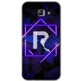 MRCİLETİSİM mrc172038 Dark Neon Yaprak R Harfi Kılıf HD Desen Baskılı Arka Kapak Samsung Galaxy A8 2016 ile uyumlu