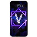 MRCİLETİSİM mrc172044 Dark Neon Yaprak V Harfi Kılıf HD Desen Baskılı Arka Kapak Samsung Galaxy A8 2016 ile uyumlu