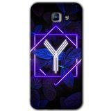 MRCİLETİSİM mrc172045 Dark Neon Yaprak Y Harfi Kılıf HD Desen Baskılı Arka Kapak Samsung Galaxy A8 2016 ile uyumlu