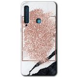 MRCİLETİSİM mrc172375 Simli Mermer Kılıf HD Desen Baskılı Arka Kapak Samsung Galaxy A9 2018 ile uyumlu