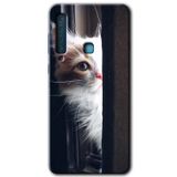 MRCİLETİSİM mrc172607 Kedi Bakışı Kılıf HD Desen Baskılı Arka Kapak Samsung Galaxy A9 2018 ile uyumlu