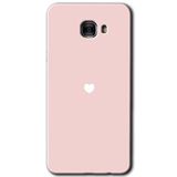 MRCİLETİSİM mrc173473 Sade Kalp Kılıf HD Desen Baskılı Arka Kapak + Temperli Cam Samsung Galaxy C7 ile uyumlu