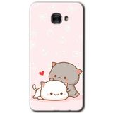 MRCİLETİSİM mrc173849 Kedi Aşkı Kılıf HD Desen Baskılı Arka Kapak Samsung Galaxy C7 ile uyumlu