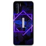 MRCİLETİSİM (mrc1741) Dark Neon Yaprak İ Harfi Kılıf Baskılı Kapak Tam Kaplayan Mat Seramik Oppo A91 ile uyumlu