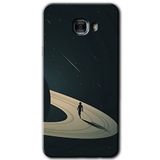 MRCİLETİSİM mrc174349 Space Planet Kılıf HD Desen Baskılı Arka Kapak + Temperli Cam Samsung Galaxy C7 Pro ile uyumlu