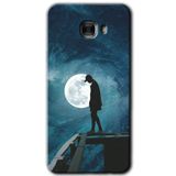 MRCİLETİSİM mrc174881 Dolunay Yalnızlık Kılıf HD Desen Baskılı Arka Kapak Samsung Galaxy C9 Pro ile uyumlu