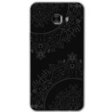 MRCİLETİSİM mrc174944 Siyah Mandala Kılıf HD Desen Baskılı Arka Kapak Samsung Galaxy C9 Pro ile uyumlu