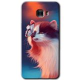 MRCİLETİSİM mrc175037 Cat Butterfly Kılıf HD Desen Baskılı Arka Kapak Samsung Galaxy C9 Pro ile uyumlu