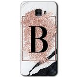 MRCİLETİSİM mrc175147 Pembe Mermer Desenli B Harfi Kılıf HD Desen Baskılı Arka Kapak Samsung Galaxy C9 Pro ile uyumlu