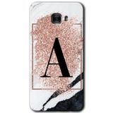 MRCİLETİSİM mrc175148 Pembe Mermer Desenli A Harfi Kılıf HD Desen Baskılı Arka Kapak Samsung Galaxy C9 Pro ile uyumlu