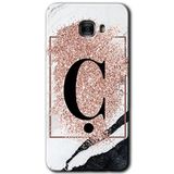 MRCİLETİSİM mrc175151 Pembe Mermer Desenli Ç Harfi Kılıf HD Desen Baskılı Arka Kapak Samsung Galaxy C9 Pro ile uyumlu