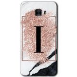 MRCİLETİSİM mrc175158 Pembe Mermer Desenli I Harfi Kılıf HD Desen Baskılı Arka Kapak Samsung Galaxy C9 Pro ile uyumlu