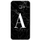 MRCİLETİSİM mrc175221 Siyah Mermer Desenli A Harfi Kılıf HD Desen Baskılı Arka Kapak Samsung Galaxy C9 Pro ile uyumlu