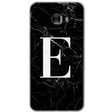MRCİLETİSİM mrc175225 Siyah Mermer Desenli E Harfi Kılıf HD Desen Baskılı Arka Kapak Samsung Galaxy C9 Pro ile uyumlu