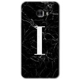 MRCİLETİSİM mrc175231 Siyah Mermer Desenli I Harfi Kılıf HD Desen Baskılı Arka Kapak Samsung Galaxy C9 Pro ile uyumlu
