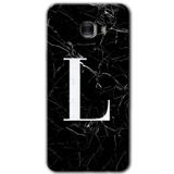 MRCİLETİSİM mrc175234 Siyah Mermer Desenli L Harfi Kılıf HD Desen Baskılı Arka Kapak Samsung Galaxy C9 Pro ile uyumlu