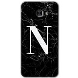 MRCİLETİSİM mrc175236 Siyah Mermer Desenli N Harfi Kılıf HD Desen Baskılı Arka Kapak Samsung Galaxy C9 Pro ile uyumlu