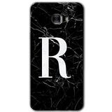 MRCİLETİSİM mrc175241 Siyah Mermer Desenli R Harfi Kılıf HD Desen Baskılı Arka Kapak Samsung Galaxy C9 Pro ile uyumlu