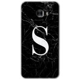MRCİLETİSİM mrc175242 Siyah Mermer Desenli S Harfi Kılıf HD Desen Baskılı Arka Kapak Samsung Galaxy C9 Pro ile uyumlu