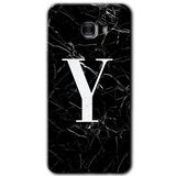 MRCİLETİSİM mrc175249 Siyah Mermer Desenli Y Harfi Kılıf HD Desen Baskılı Arka Kapak Samsung Galaxy C9 Pro ile uyumlu