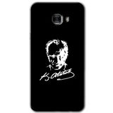MRCİLETİSİM mrc175260 Atatürk Silüet İmza Kılıf HD Desen Baskılı Arka Kapak Samsung Galaxy C9 Pro ile uyumlu