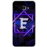 MRCİLETİSİM mrc175311 Dark Neon Yaprak E Harfi Kılıf HD Desen Baskılı Arka Kapak Samsung Galaxy C9 Pro ile uyumlu