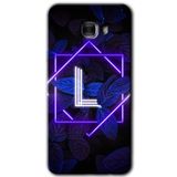 MRCİLETİSİM mrc175320 Dark Neon Yaprak L Harfi Kılıf HD Desen Baskılı Arka Kapak Samsung Galaxy C9 Pro ile uyumlu