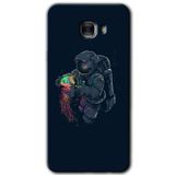 MRCİLETİSİM mrc175377 Astronot Kıyafeti Kılıf HD Desen Baskılı Arka Kapak Samsung Galaxy C9 Pro ile uyumlu