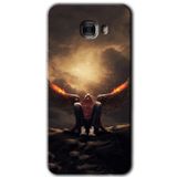 MRCİLETİSİM mrc175412 Wings of Power Kılıf HD Desen Baskılı Arka Kapak + Temperli Cam Samsung Galaxy C9 Pro ile uyumlu