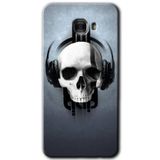MRCİLETİSİM mrc175423 Müzik Kurukafa Kılıf HD Desen Baskılı Arka Kapak + Temperli Cam Samsung Galaxy C9 Pro ile uyumlu