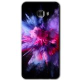 MRCİLETİSİM mrc175467 Color Splash Purple Kılıf HD Desen Baskılı Arka Kapak + Temperli Cam Samsung Galaxy C9 Pro ile uyumlu