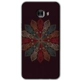 MRCİLETİSİM mrc175470 Mandala Flower Wal Kılıf HD Desen Baskılı Arka Kapak + Temperli Cam Samsung Galaxy C9 Pro ile uyumlu