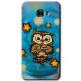 MRCİLETİSİM mrc175476 Owl Bird Stars Kılıf HD Desen Baskılı Arka Kapak + Temperli Cam Samsung Galaxy C9 Pro ile uyumlu