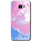 MRCİLETİSİM mrc175478 Liquid Lekeler Art Kılıf HD Desen Baskılı Arka Kapak + Temperli Cam Samsung Galaxy C9 Pro ile uyumlu