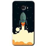 MRCİLETİSİM mrc175485 Space Smoke Kılıf HD Desen Baskılı Arka Kapak + Temperli Cam Samsung Galaxy C9 Pro ile uyumlu