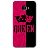 MRCİLETİSİM mrc175498 Queen Kılıf HD Desen Baskılı Arka Kapak + Temperli Cam Samsung Galaxy C9 Pro ile uyumlu