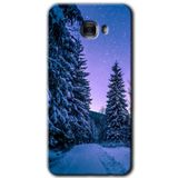 MRCİLETİSİM mrc175504 Kış Manzarası Kılıf HD Desen Baskılı Arka Kapak + Temperli Cam Samsung Galaxy C9 Pro ile uyumlu