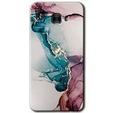 MRCİLETİSİM mrc175540 Liquid Mermer Kılıf HD Desen Baskılı Arka Kapak + Temperli Cam Samsung Galaxy C9 Pro ile uyumlu