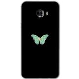 MRCİLETİSİM mrc175583 Butterfly Tree Kılıf HD Desen Baskılı Arka Kapak + Temperli Cam Samsung Galaxy C9 Pro ile uyumlu